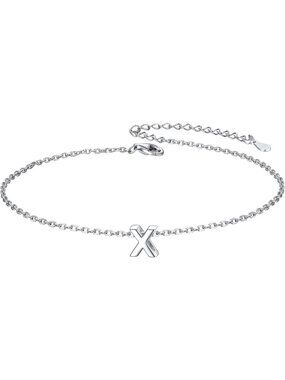 Letter X Initial Bracelet 925 Sterling Silver Letter Bracelet Dainty